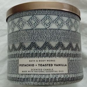 Pistachio + Toasted Vanilla Bath and Body Works 3-wick Candle NEW!